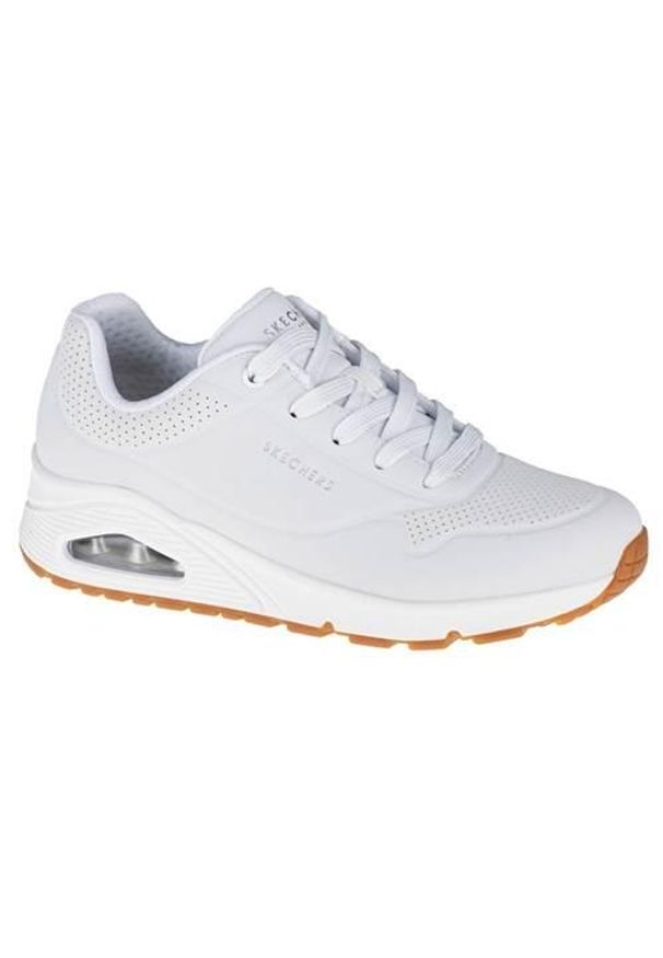 skechers - Buty do chodzenia damskie Skechers Unostand ON Air. Kolor: biały. Materiał: materiał, syntetyk, tkanina. Sport: turystyka piesza
