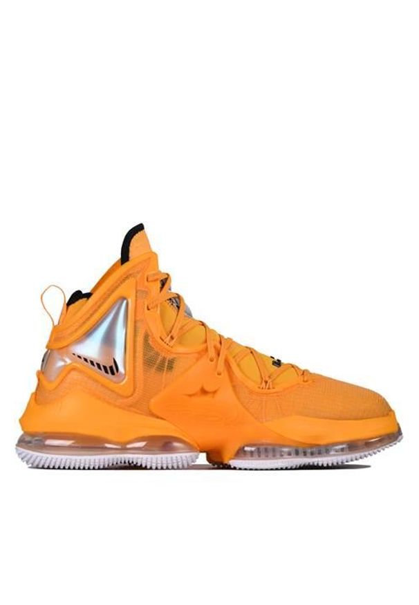 Buty koszykarskie męskie Nike Lebron 19. Zapięcie: sznurówki. Kolor: pomarańczowy. Materiał: materiał, syntetyk. Szerokość cholewki: normalna. Sport: koszykówka