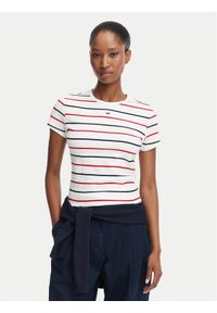 Tommy Jeans T-Shirt Essential DW0DW17383 Biały Slim Fit. Kolor: biały. Materiał: bawełna #1