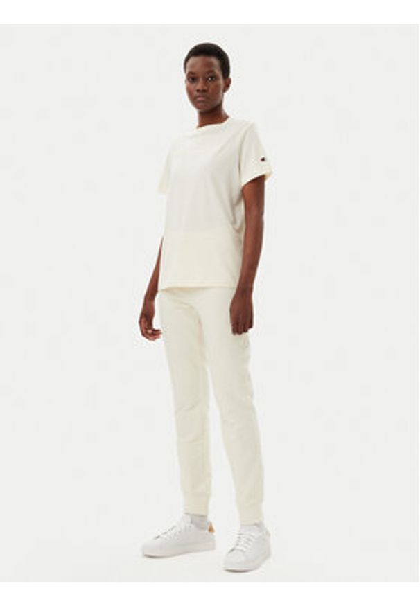 Champion T-Shirt 117650 Écru Slim Fit. Materiał: bawełna