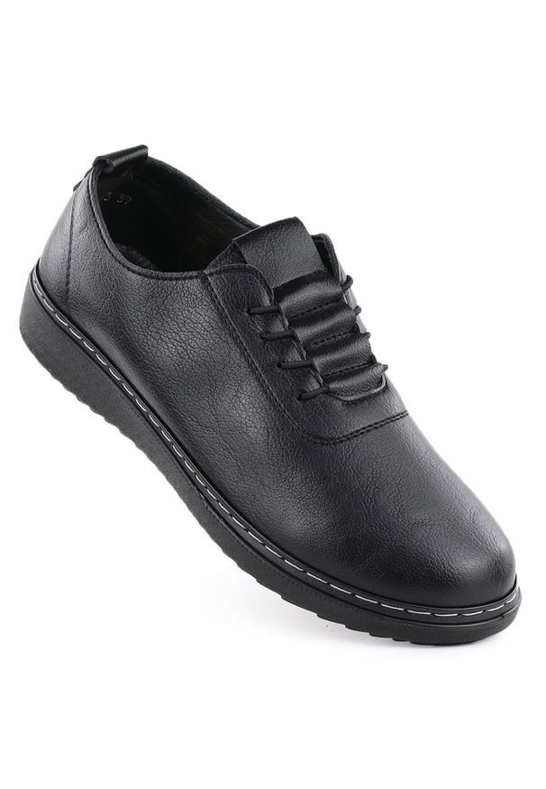 Unisoft - Półbuty damskie komfortowe czarne UNISOFT 5933. Kolor: czarny. Materiał: skóra ekologiczna