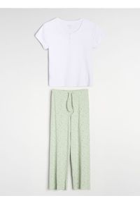 Sinsay - Bawełniana piżama dwuczęściowa - biały. Kolor: biały. Materiał: bawełna #1