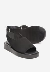 Renee - Czarne Sandały z Kwadratowym Noskiem na Platformie Kalila. Kolor: czarny. Obcas: na platformie #4