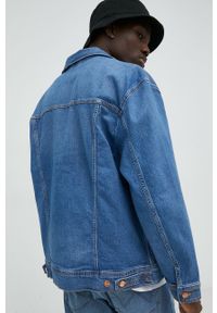 Wrangler kurtka jeansowa męska kolor niebieski przejściowa oversize. Kolor: niebieski. Materiał: jeans #3