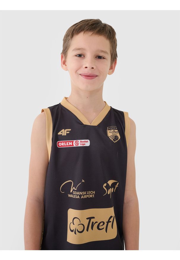 4f - 4F Koszulka meczowa replika wyjazdowa z sezonu 2024/25 dziecięca 4F x PLK - Trefl Sopot - multikolor 146/152 (10-12 lat). Typ kołnierza: dekolt w serek. Kolor: wielokolorowy. Materiał: syntetyk, włókno, materiał, dzianina. Wzór: gładki, aplikacja, napisy, ze splotem, nadruk. Sezon: lato. Sport: koszykówka, fitness
