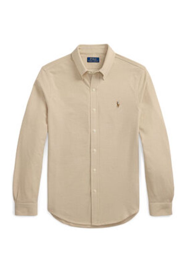 Polo Ralph Lauren Koszula 710979488004 Beżowy Regular Fit. Typ kołnierza: polo. Kolor: beżowy. Materiał: bawełna