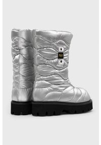 Blauer śniegowce Elsie kolor srebrny. Nosek buta: okrągły. Kolor: srebrny. Materiał: skóra, guma. Obcas: na platformie #4