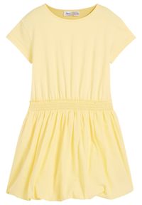 bonprix - Sukienka dziewczęca z częścią spódnicową typu bombka. Kolor: żółty. Typ sukienki: bombki #1