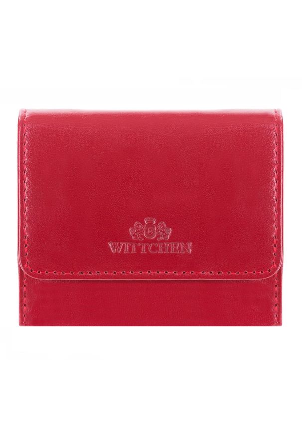 Wittchen - Damski portfel skórzany mały czerwony. Kolor: czerwony. Materiał: skóra