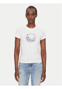 Tommy Jeans T-Shirt Romance DW0DW21342 Écru Slim Fit. Materiał: bawełna