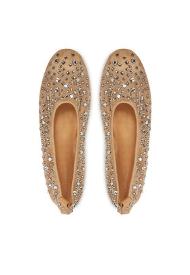 Tory Burch Baleriny 162066 Beżowy. Kolor: beżowy. Materiał: materiał
