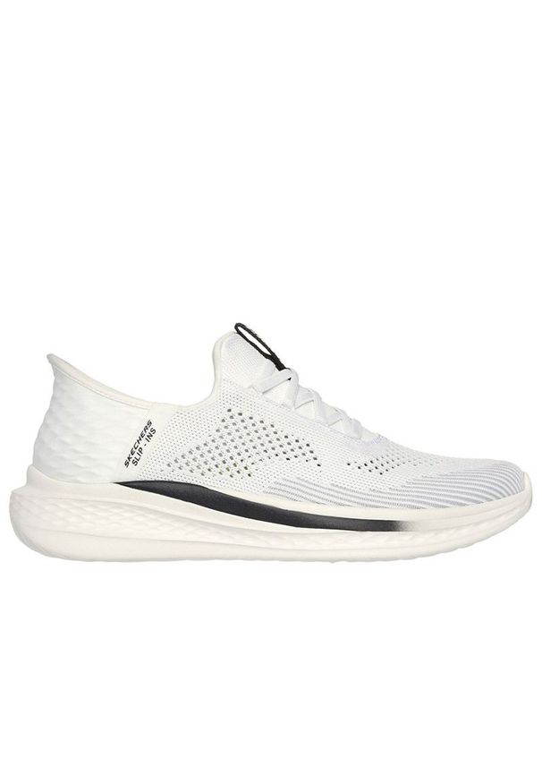 skechers - Buty Skechers Slip-ins RF: Slade Quinto 210810WHT - białe. Okazja: na co dzień. Zapięcie: sznurówki. Kolor: biały. Materiał: guma, materiał. Szerokość cholewki: normalna. Model: Skechers Sport