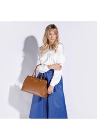 Wittchen - Torebka kuferek skórzana klasyczna. Kolor: brązowy. Wzór: haft. Dodatki: z haftem. Materiał: skórzane. Styl: klasyczny #3