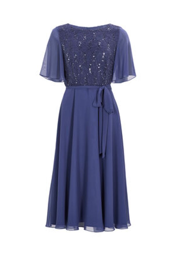 Swing Sukienka koktajlowa 5AI02500 Niebieski Regular Fit. Kolor: niebieski. Materiał: syntetyk. Styl: wizytowy