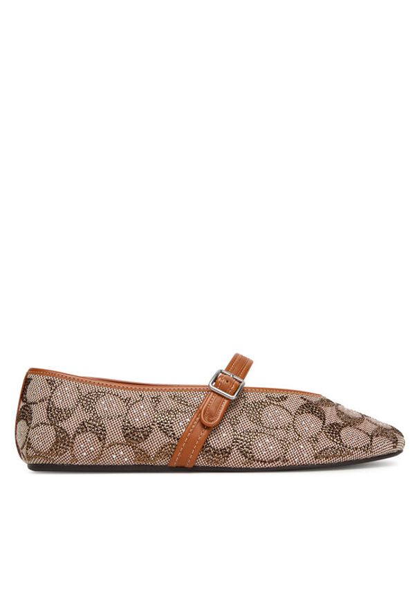 Coach Baleriny Mary Jane CBP01 Brązowy. Kolor: brązowy. Materiał: materiał