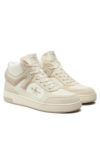 Calvin Klein Jeans Sneakersy Basket Cup Mid Laceup Lth Ml Mtr YM0YM00995 Beżowy. Kolor: beżowy. Materiał: materiał #4