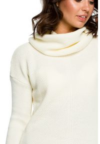 BE Knit - Cieplutka sukienka tunika o splocie typu wafelek. Typ kołnierza: golf. Materiał: materiał, akryl. Wzór: ze splotem #4