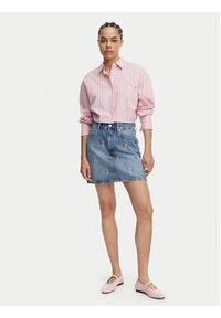 TOMMY HILFIGER - Tommy Hilfiger Spódnica jeansowa TH Crest Embroidery WW0WW50623 Niebieski Regular Fit. Kolor: niebieski. Materiał: bawełna #4