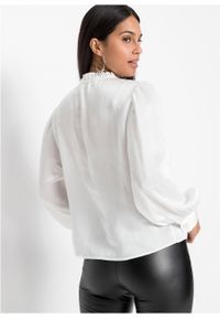 Bluzka bonprix biel wełny. Kolor: biały. Materiał: poliester, materiał #4
