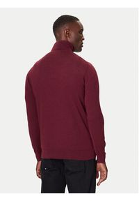 Karl Lagerfeld - KARL LAGERFELD Sweter 655005 554399 Bordowy Slim Fit. Typ kołnierza: dekolt w karo. Kolor: czerwony. Materiał: wełna