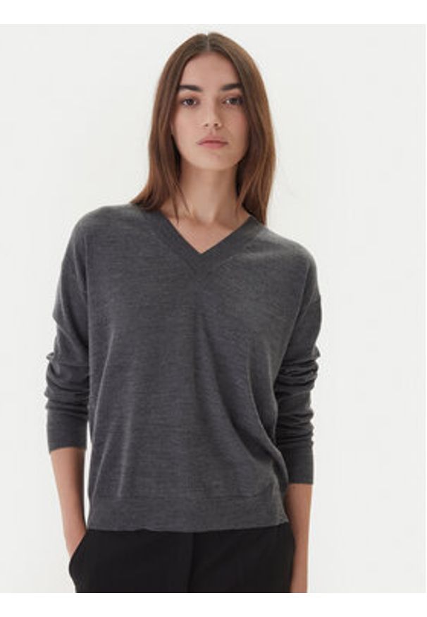 Weekend Max Mara Sweter Fiocchi 2525366042 Szary Regular Fit. Kolor: szary. Materiał: wełna