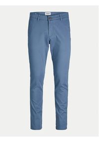 Jack & Jones Chinosy Marco 12150148 Niebieski Slim Fit. Kolor: niebieski. Materiał: bawełna