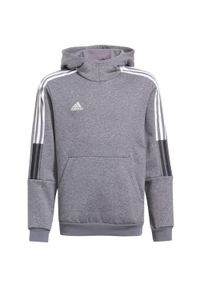Adidas - Bluza dla dzieci adidas Tiro 21 Sweat Hoody. Kolor: szary. Sport: piłka nożna