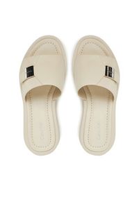 Calvin Klein Klapki Flatform Slide W/Ck Hw - Lth HW0HW02368 Écru. Materiał: skóra