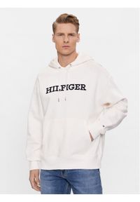 TOMMY HILFIGER - Tommy Hilfiger Bluza Monotype Embro MW0MW33062 Biały Regular Fit. Kolor: biały. Materiał: syntetyk