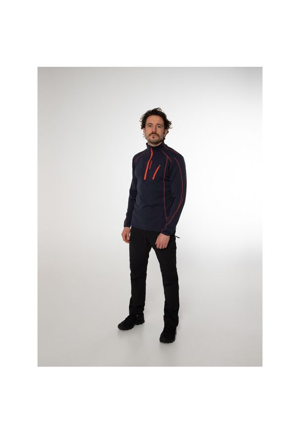 Koszulka męska Protest HUMANS 1/4 zip top. Kolor: czarny
