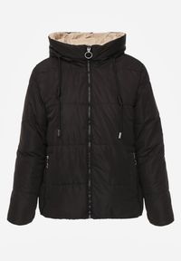 Renee - Jasnobeżowa Pikowana Kurtka Dwustronna Wykończona Sznurkami Atitoria. Okazja: na co dzień. Kolor: beżowy. Materiał: jeans. Styl: klasyczny, casual #3