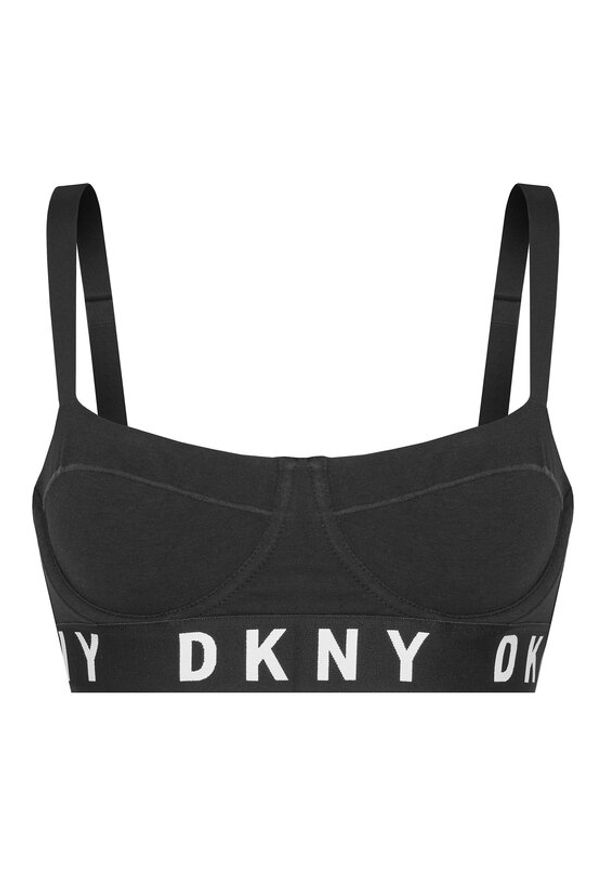 DKNY Biustonosz z fiszbiną DK4521 Czarny. Kolor: czarny. Materiał: bawełna