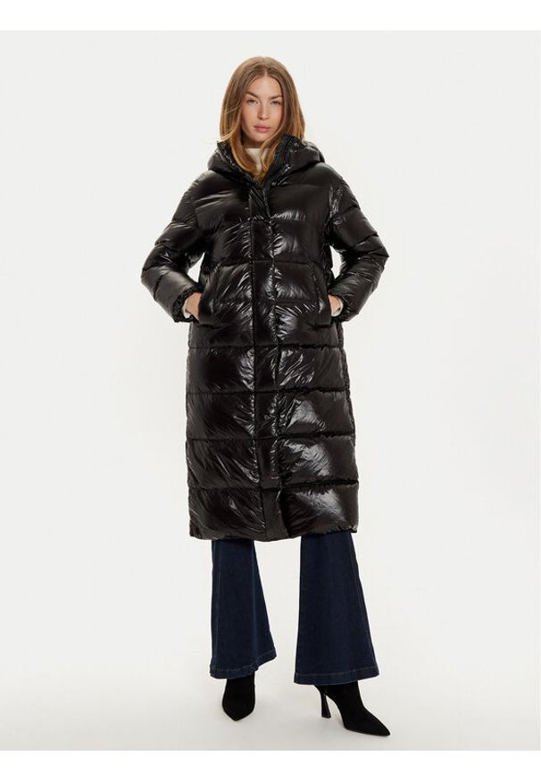Hetrego - Hetregó Płaszcz zimowy Tara 8N728 Czarny Regular Fit. Kolor: czarny. Materiał: syntetyk. Sezon: zima