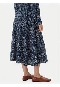 TOMMY HILFIGER - Tommy Hilfiger Spódnica midi WW0WW50753 Granatowy Regular Fit. Kolor: niebieski. Materiał: len #3