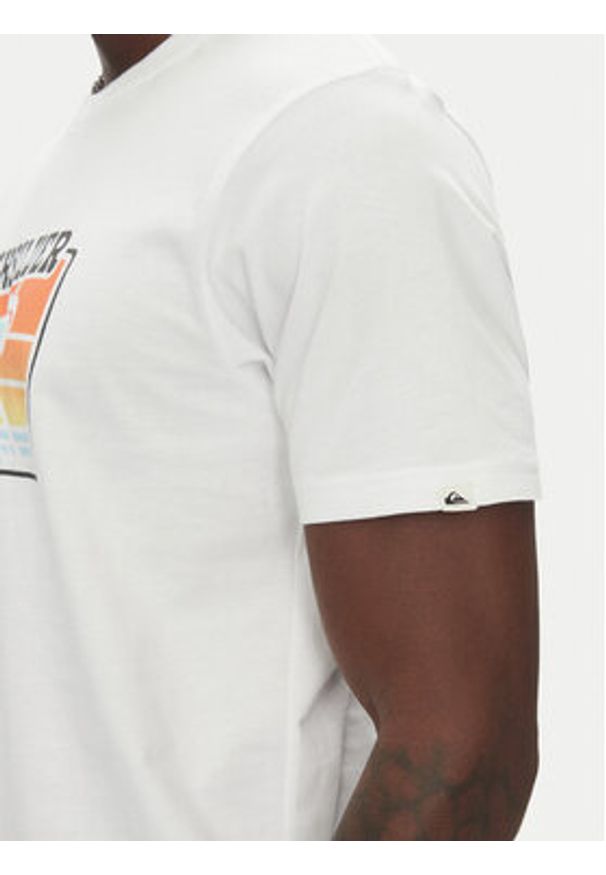 Quiksilver T-Shirt EQYZT08065 Biały Regular Fit. Kolor: biały. Materiał: bawełna
