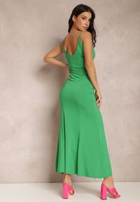 Renee - Zielona Sukienka Daggado. Kolor: zielony. Materiał: dzianina. Długość rękawa: na ramiączkach. Długość: maxi #5