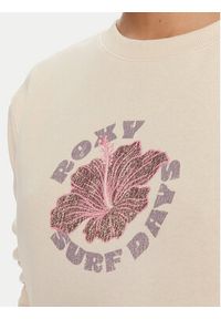 Roxy Bluza Vl Surf Stoked Hoodie Brushed ERJFT05028 Beżowy Regular Fit. Kolor: beżowy. Materiał: bawełna #4