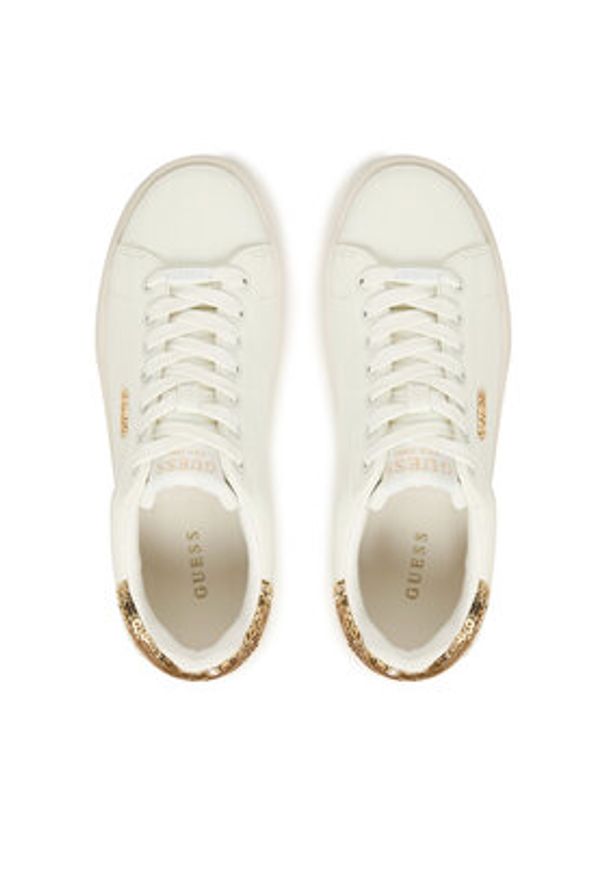 Guess Sneakersy FLFE10 ELE12 Biały. Kolor: biały. Materiał: skóra