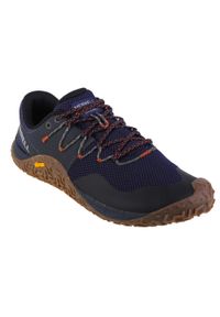 Buty do biegania męskie, Merrell Trail Glove 7. Kolor: wielokolorowy, niebieski. Materiał: guma, skóra, tkanina, materiał, syntetyk