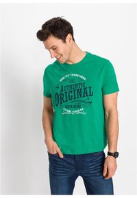 bonprix - T-shirt z czystej bawełny organicznej (2 szt.). Kolor: zielony. Materiał: bawełna. Długość: długie. Wzór: nadruk #1