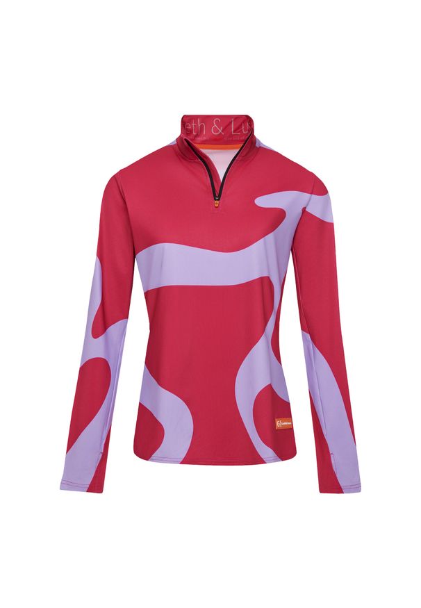 GARETH & LUCAS - Bluza narciarska Damska Gareth & Lucas The One Hundred and Fifteen. Kolor: czerwony, fioletowy, wielokolorowy. Materiał: poliester, elastan. Sezon: zima. Sport: narciarstwo