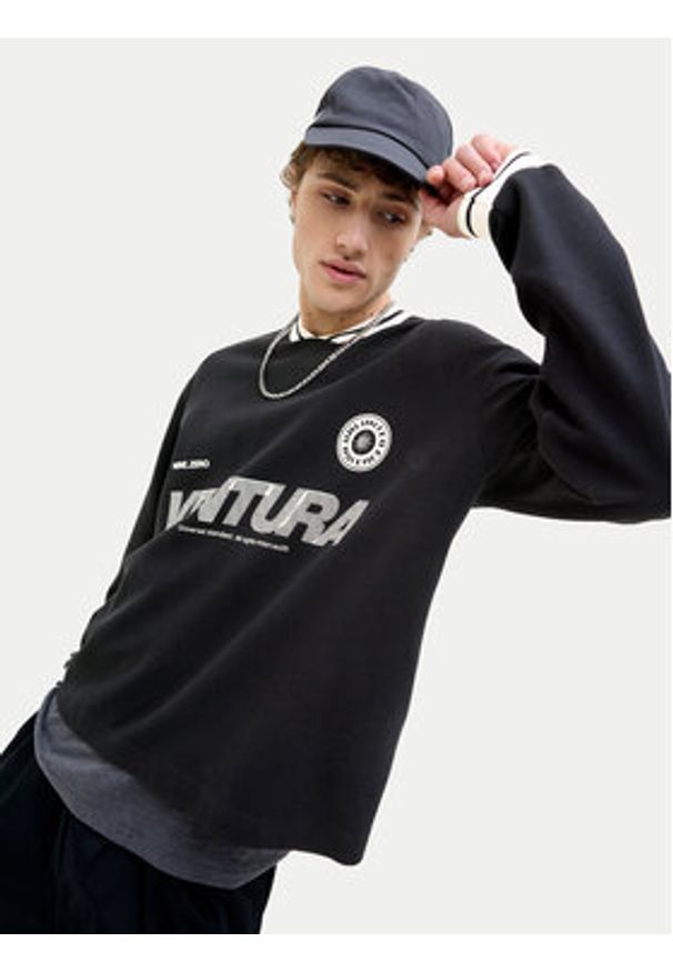 Jack & Jones Bluza Horizon 12278566 Czarny Oversize. Kolor: czarny. Materiał: bawełna