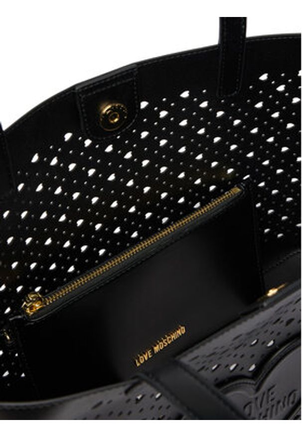 Love Moschino - LOVE MOSCHINO Torebka JC4289PP0OKK0000 Czarny. Kolor: czarny. Materiał: skórzane