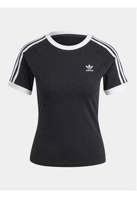 Adidas - adidas T-Shirt 3-Stripes IU2429 Czarny Slim Fit. Kolor: czarny. Materiał: bawełna #5