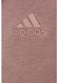 adidas Performance bluza damska kolor różowy z kapturem gładka. Okazja: na co dzień. Typ kołnierza: kaptur. Kolor: różowy. Materiał: bawełna, materiał. Wzór: gładki. Styl: casual #5