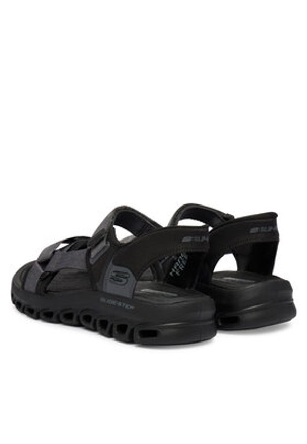 skechers - Skechers Sandały Glide Step Sandal 233382/BBK Czarny. Kolor: czarny. Materiał: materiał