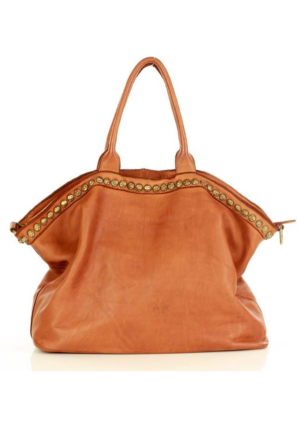 Marco Mazzini handmade - Torebka skórzana shopper camel. Materiał: skórzane