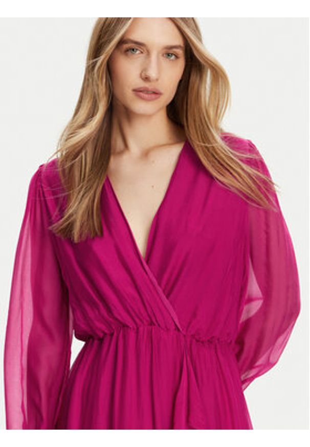 Haveone Sukienka letnia AFF-N013 Różowy Loose Fit. Kolor: różowy. Materiał: wiskoza. Sezon: lato