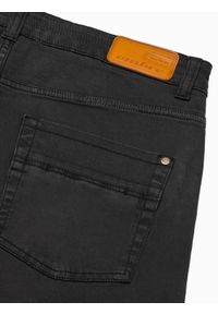 Ombre Clothing - Spodnie męskie chino P990 - czarne - M. Okazja: na co dzień. Kolor: czarny. Materiał: elastan, bawełna. Styl: casual, klasyczny, elegancki #5