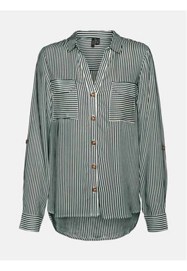 Vero Moda Koszula Bumpy 10275283 Zielony Regular Fit. Kolor: zielony. Materiał: wiskoza